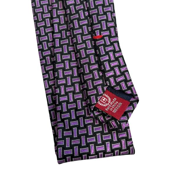 CHAPS Ralph Lauren Men's Purple Silk Patterned Tie - Picture 7 of 7